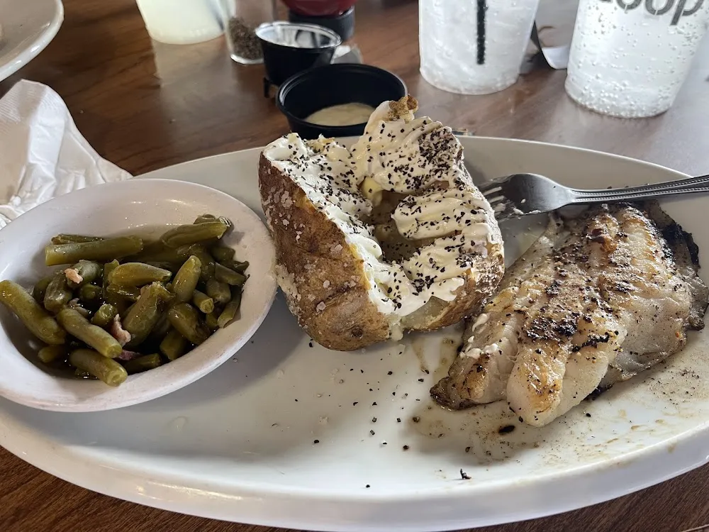 Grilled Grouper and Baked Potato