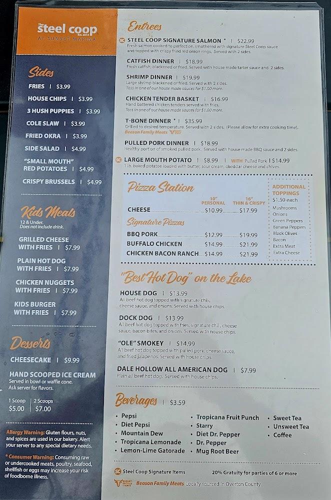 The Sunset Restaurant by The Steel Coop Menu image 1