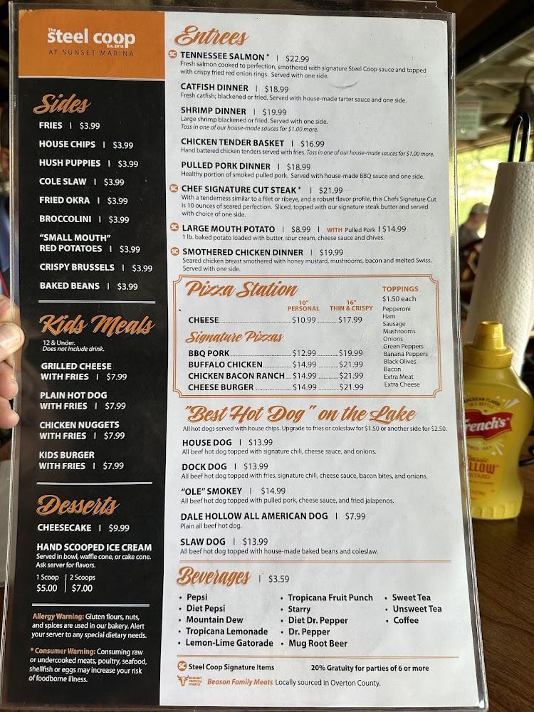 The Sunset Restaurant by The Steel Coop Menu image 2