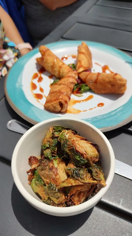 Pork Egg Rolls and Brussel Sprouts
